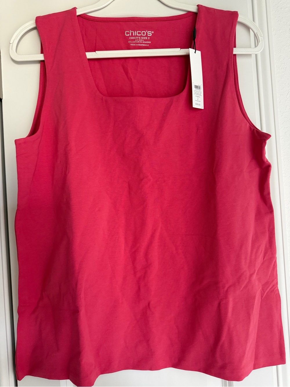 Chico's Hot Honeysuckle Sleeveless Scoop Neck Tank Top - Size 2 (L)